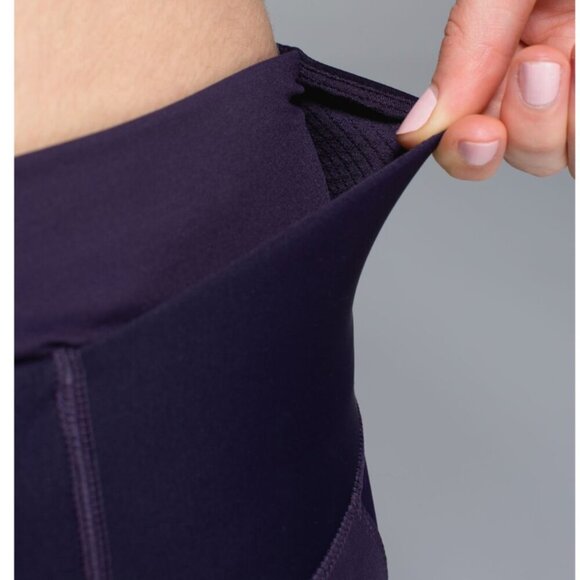 Lululemon Clip-In Crop Leggings 16" in Black Grape size 6 cycling biking - Picture 2 of 14